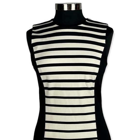 J. MCLAUGHLIN JOSIE SLEEVELESS STRIPED STRETCH SHEATH DRESS - Picture 6 of 12